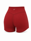DUAL Short in Garnet, a high waisted activewear short shown from the back